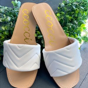 White Quilted Sandal CCOCCI